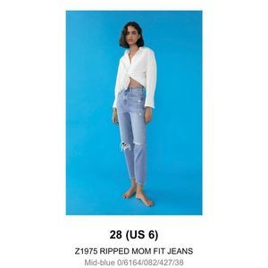 Zara Z1975 RIPPED MOM FIT JEANS